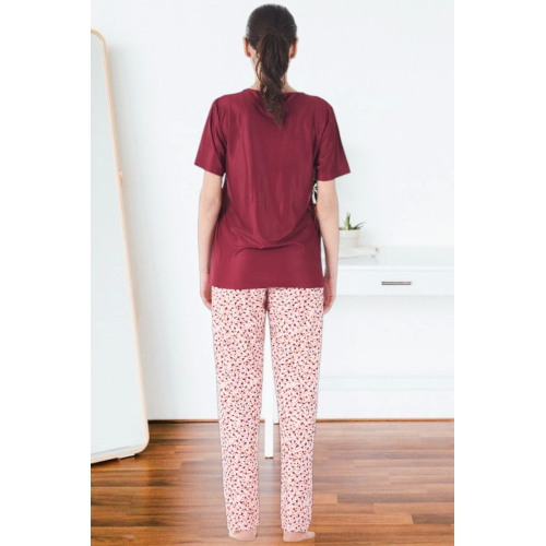 Estiva 25165 Kadın Marla Çicekli Kısa Kol Pijama Takımı
