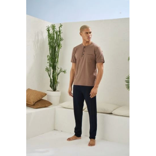 Kocabey 2090 Erkek Midi Yaka Pijama Takım