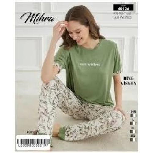 Mihra 40106 Kadın Kısa Kol Pijama Takımı