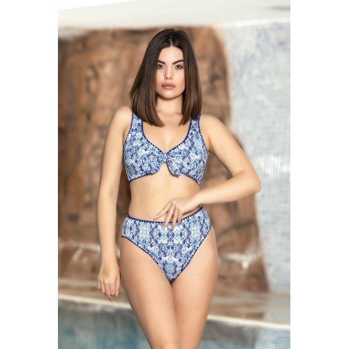 Bikini Takımı Fiyonklu Çini Desen