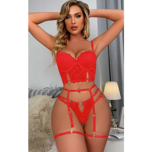 For Dreams 8406 Seksi Siyah Büstiyerli Takım