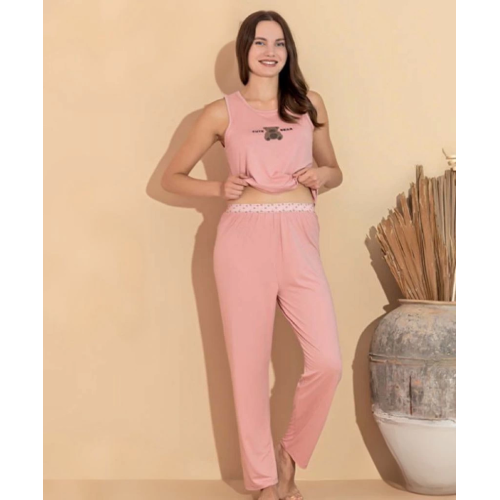 Boyraz 20617 Kadın Milan Kumaş Atlet Pijama Takımı