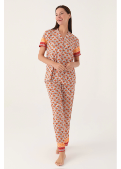 Pierre Cardin PC8823-S Kadın Gömlek Yaka Pijama Takımı