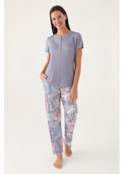 Pierre Cardin 8801-S Bayan Kısa Kol Pijama Takım