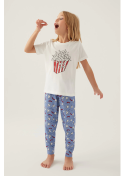 Roly Poly 3415-G Kız Çocuk Kısa Kol Pijama Takım