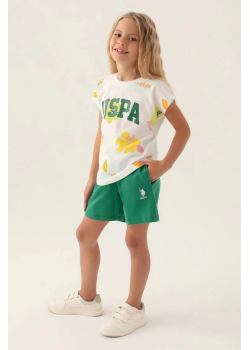 U.S. Polo Assn 1843-4 Kız Çocuk Şort Takım