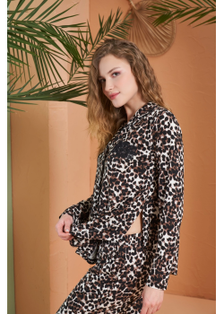 PJS 27064 Kadın Düğmeli Pijama Takımı