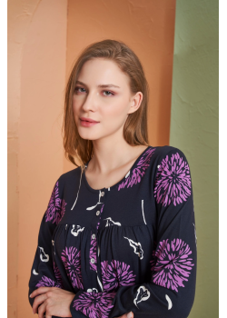 PJS 27166 Kadın Uzun Kol Gecelik