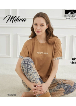 Mihra 40106 Kadın Kısa Kol Pijama Takımı