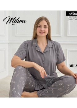 Mihra 50510 Kadın Düğmeli Pijama Takımı