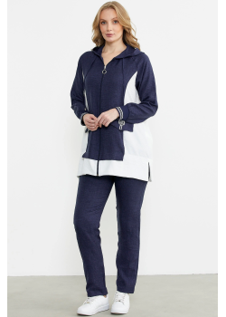 Sementa 76448 Keten Görünümlü Kapüşonlu Tunik Takım