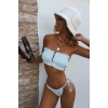 Angelsin Brezilya Model Büzgülü Bağlamalı Bikini üstü Beyaz