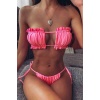 Angelsin Brezilya Model Büzgülü Bağlamalı Bikini Altı Pembe