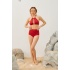Yüksek Bel Toparlayıcı Bikini Takımı Kırmızı