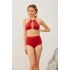 Yüksek Bel Toparlayıcı Bikini Takımı Kırmızı