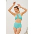 Yüksek Bel Toparlayıcı Bikini Takımı Turkuaz