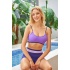 Kadın Mor Garnili Sporcu Bady Bikini Takımı