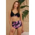 Bikini Takımı Toparlayıcı Yüksek Bel Mor Yapraklar