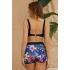 Şortlu Bikini Takımı Toparlayıcı Lacivert Çiçek Desenli