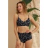 Bikini Takımı Yüksek Bel Toparlayıcı Siyah Çizgili Model