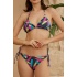 Üçgen Bikini Takımı Soft Desenler Siyah Fırça Desen