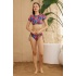 Genç Bikini Takımı Badyli Siyah Fırça Desenli Yarım Kol