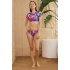 Genç Bikini Takımı Badyli Siyah Batik Desen Yarım Kol