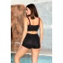 Şortlu Badyli Bikini Takımı Siyah Şerit Detaylı