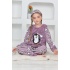 Kapitex 4992 Kız Çocuk Penguenli Polar Uzun Kol Pijama Takımı