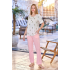 Aqua 25674 Kadın Kısa Kol Gül Desen Pijama Takımı