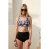 Bikini Takımı Kruvaze Toparlayıcı Siyah Orkide Desen