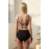 Bikini Takımı Kruvaze Toparlayıcı Siyah Orkide Desen