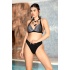 Bikini Takımı Siyah Gümüş Parlak Kumaş