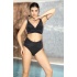 Bikini Takımı Kruvaze Üst Simli Görünüm Siyah