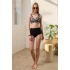 Bikini Takımı Kruvaze Toparlayıcı Siyah Çizgi Desen