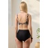 Bikini Takımı Kruvaze Toparlayıcı Siyah Çizgi Desen