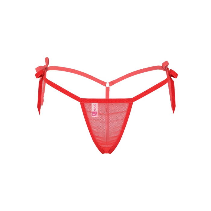 Liona Bağcıklı Transparan Kadın Kırmızı İç Çamaşırı