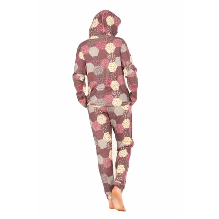 Jiber 3910 Desenli Bayan Uzun Kol Pijama Takımı