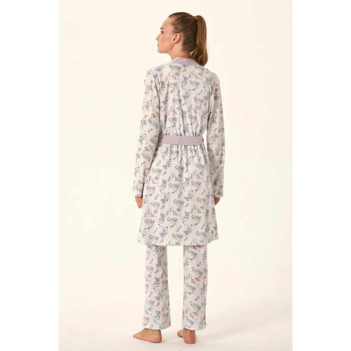 Feyza 4484 Sabahlıklı Lohusa Pijama Takımı