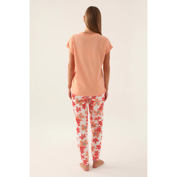 Roly Poly 3394-S Kadın Çiçekli Kısa Kol Pijama Takımı