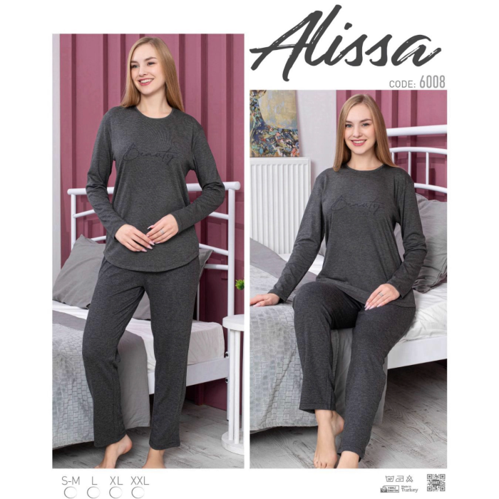Alissa 6008 Kadın Uzun Kol Pijama Takımı