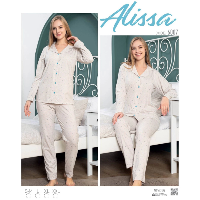 Alissa 6007 Kadın Uzun Kol Pijama Takımı