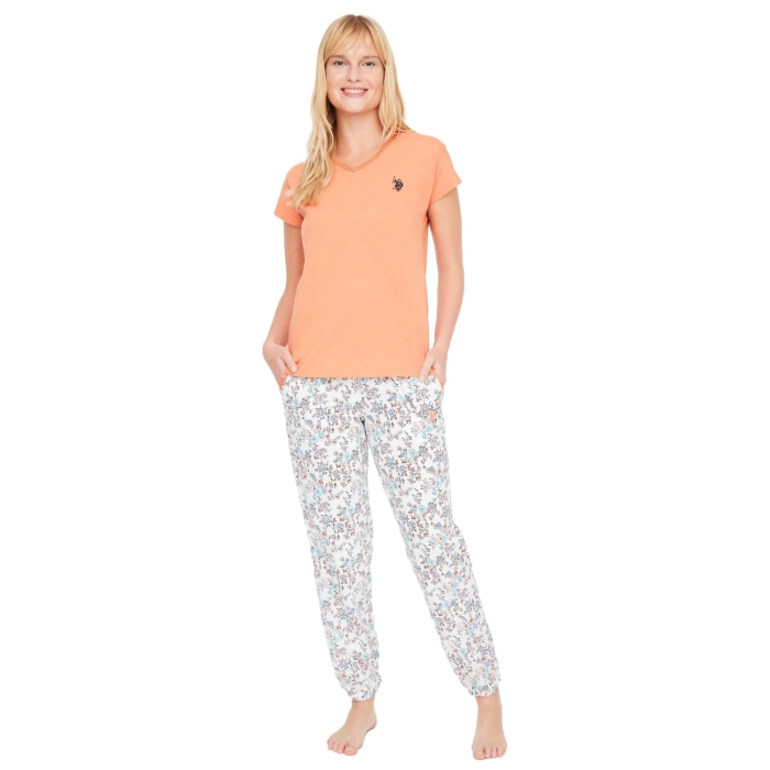 U.S Polo 16920 Kadın V-Neck Pijama Takım