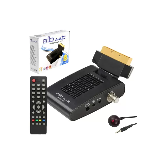 RİO SAT RSD-800 MİNİ SD SCART UYDU ALICISI TKGSLİ MERKEZİ SİSTEM UYUMLU 360° DÖNEBİLEN SCART UYDU