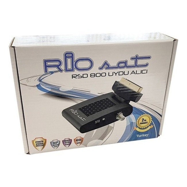 RİO SAT RSD-800 MİNİ SD SCART UYDU ALICISI TKGSLİ MERKEZİ SİSTEM UYUMLU 360° DÖNEBİLEN SCART UYDU