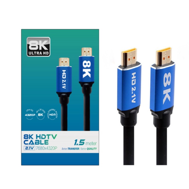 Platoon Pl-8976 1,5 M 8k Ultra Hd 2.1v 48gbps Altın Kaplama Hdmı Kablosu