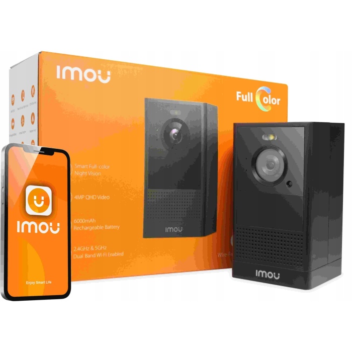 IMOU Cell 2 IPC-B46LP Dış Ortam Kablosuz WiFi Kamera/4MP-Renkli Gece Görüşü-Şarj Edilebilir Batarya