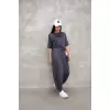 Osy Modal Yumuşak Dokulu Kumaş Oversize Bisiklet Yaka T-shirt Jogger Eşofman Altı Eşofman Takımı - Antrasit