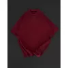 Yakalı Patlı Kısa Kol T-shirt - Bordo