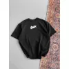 Kadın Baskılı Oversize T-shirt - Siyah